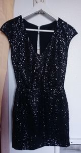 Black sequins mini dress